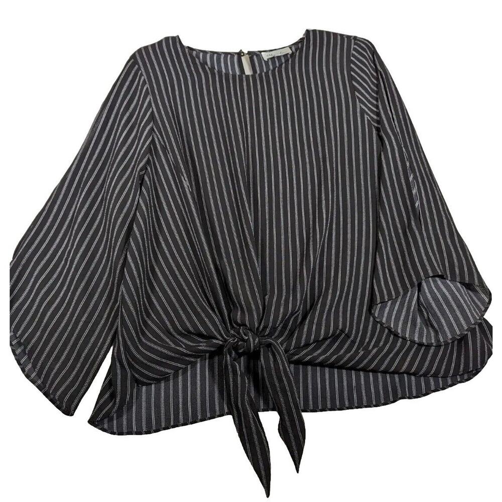 Meera Lane lagenlook 2xl Top navy And White Angled Sleeves Bust 50" 100% Poly
